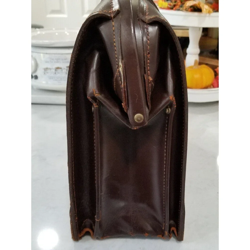 Vintage Crestlock lawyer bag briefcase genuine cowhide